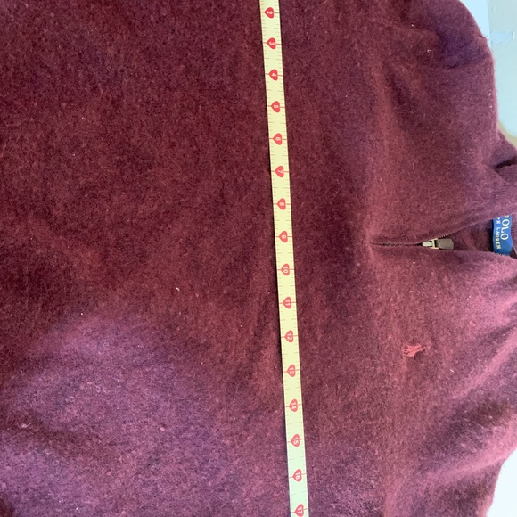 Polo Ralph Lauren quarter-zip wool sweatshirt in aged burgundy Size Large - Picture 6 of 6